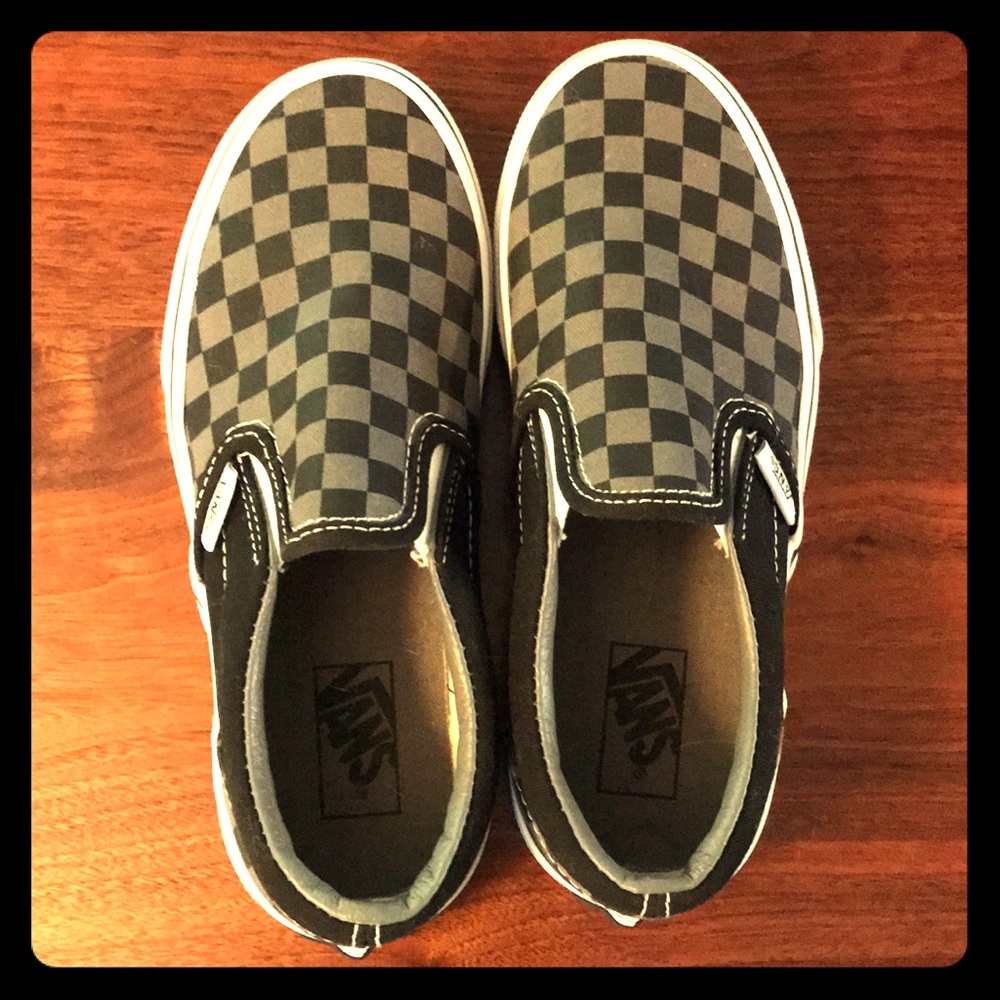 VANS Classic Slip-On pewter and black checks!